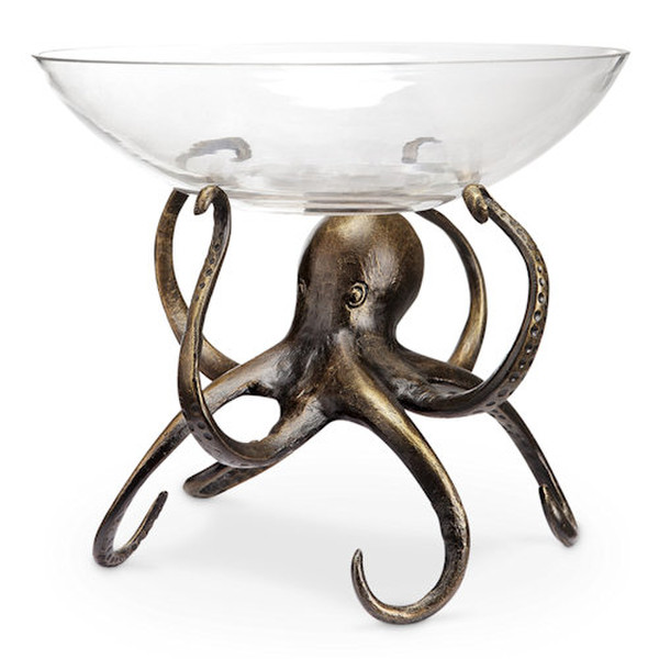 Octopus Sculptural Bowl Centerpiece Decorative Serving Tray Sculpture